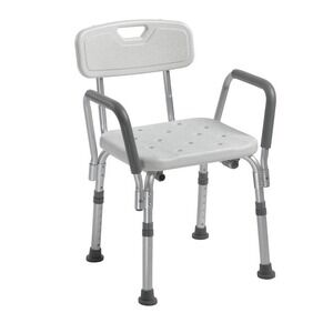 Drive Medical 12445KD-1 Shower Chair with Back and Padded Arms For Elderly